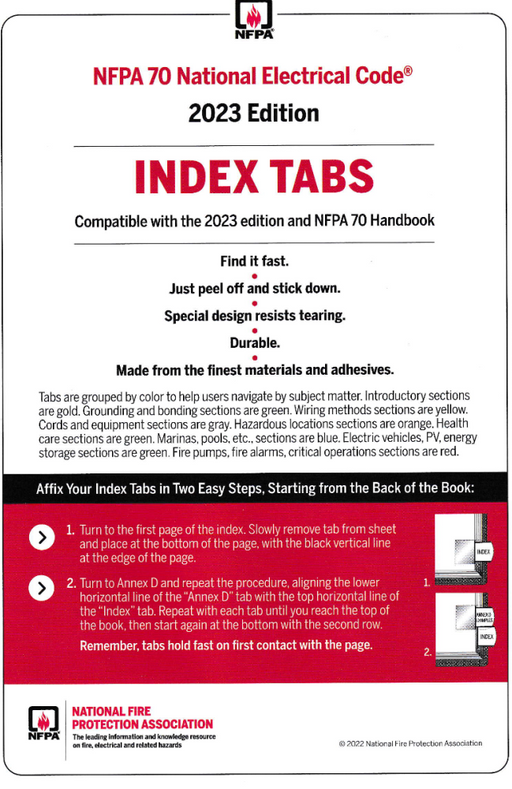 2023 National Electrical Code Tabs